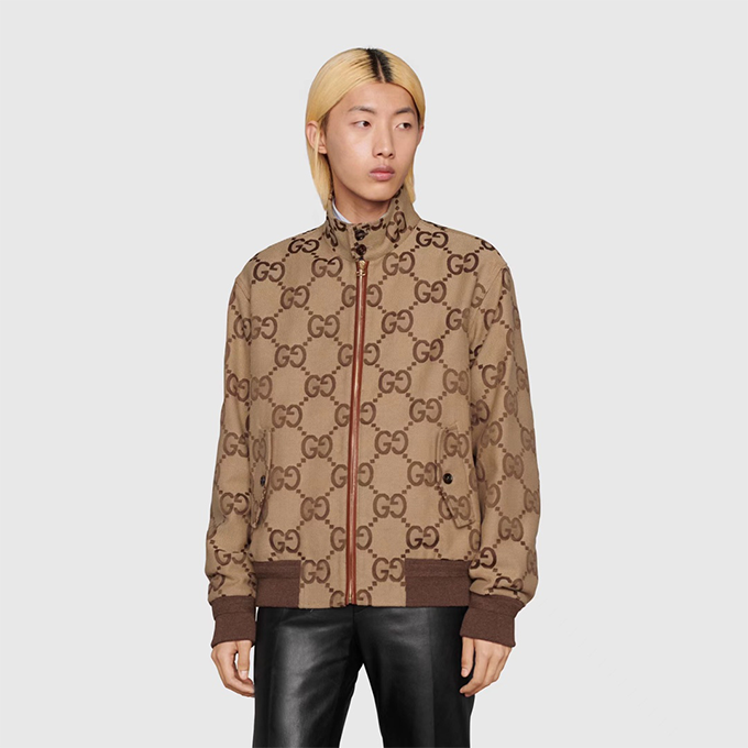 gucci jumbo gg monogram jacquard bomber jacket